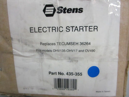 *NEW* 0820 Stens Electric Starter 435-355 Replaces: Tecumseh 36264