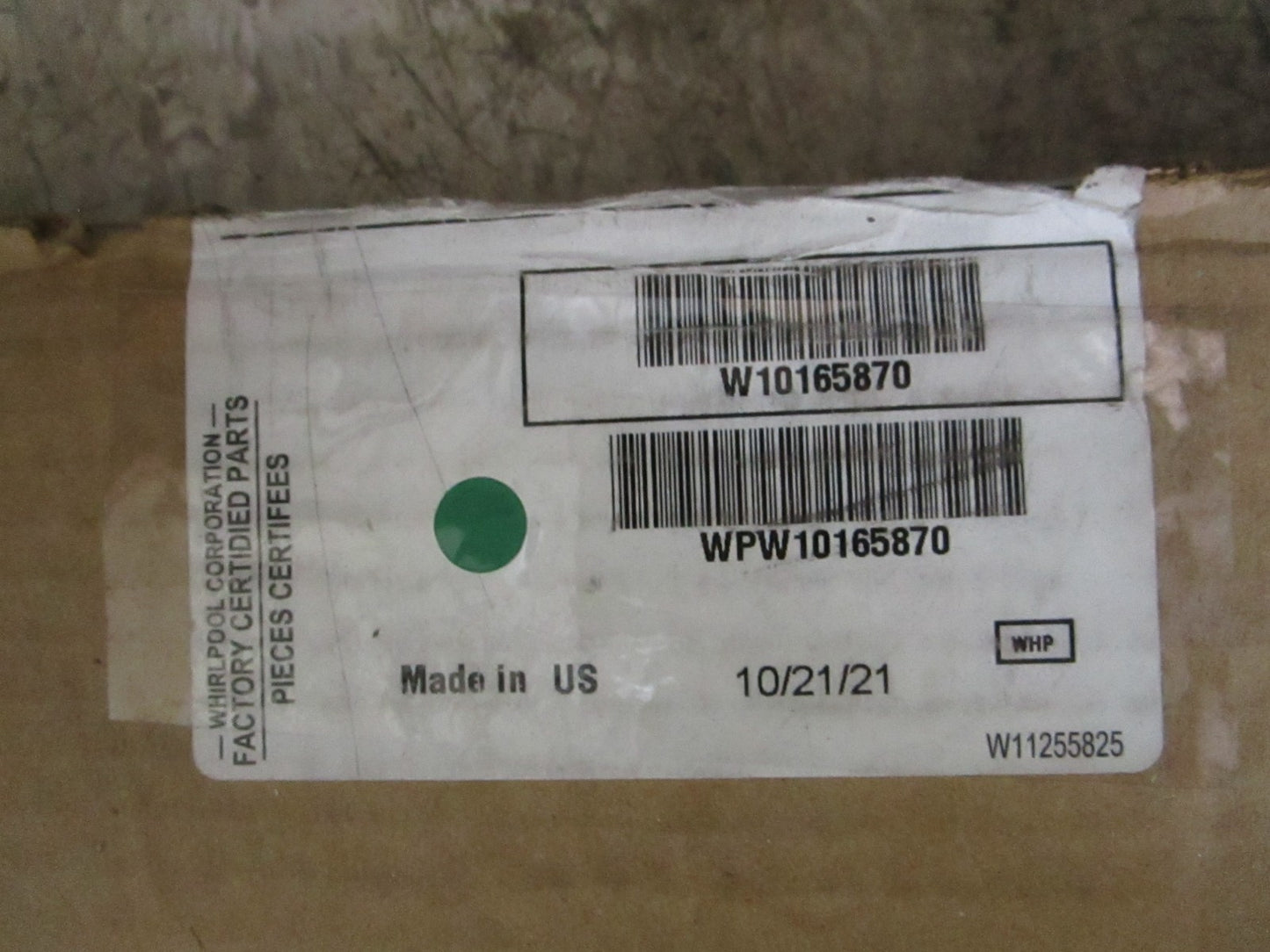 Whirlpool NEW OEM Refrigerator Glass Shelf WPW10165870 NOS Genuine Part 0820