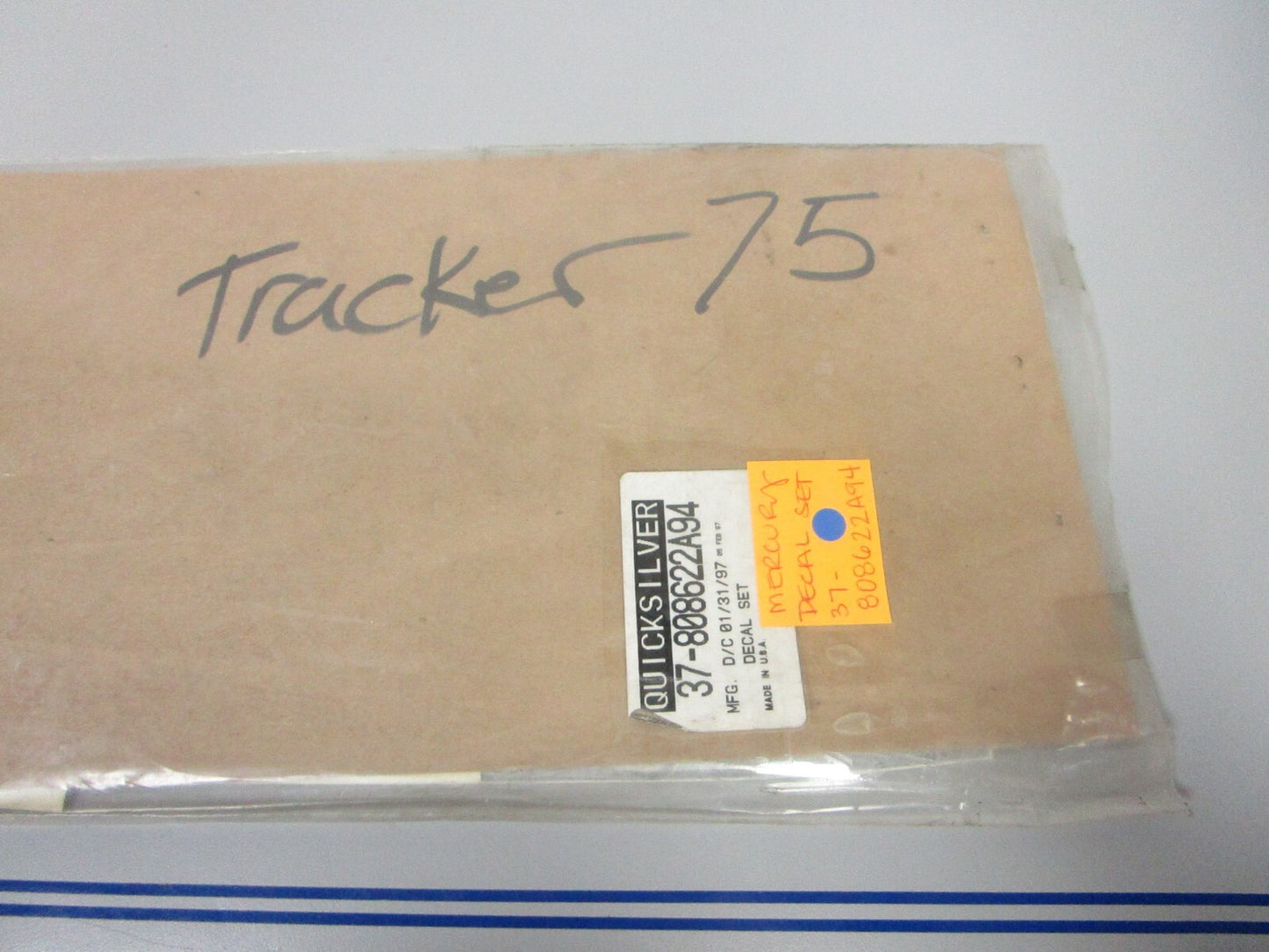 *NEW OEM* 0720 Mercury Quicksilver Tracker 75 Decal Set 37-808622A94