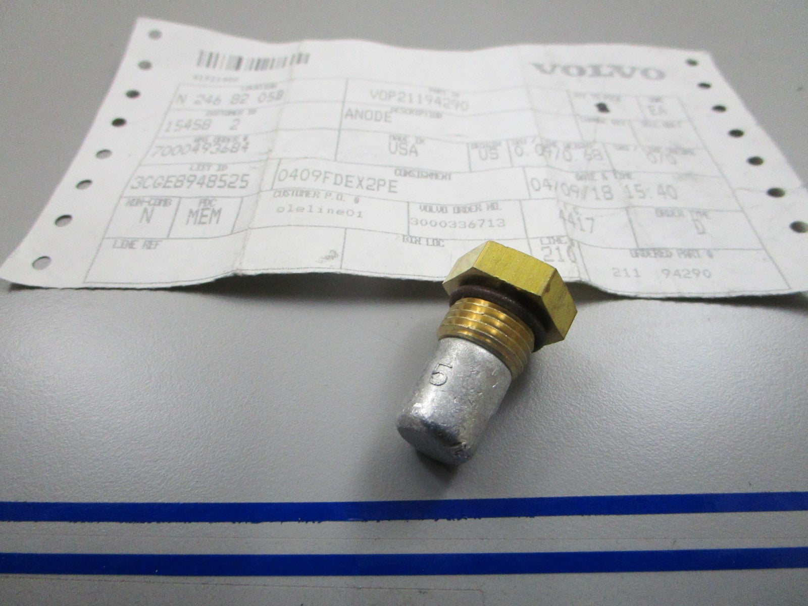 *NEW OEM* 0810 Volvo Penta Anode 21194290