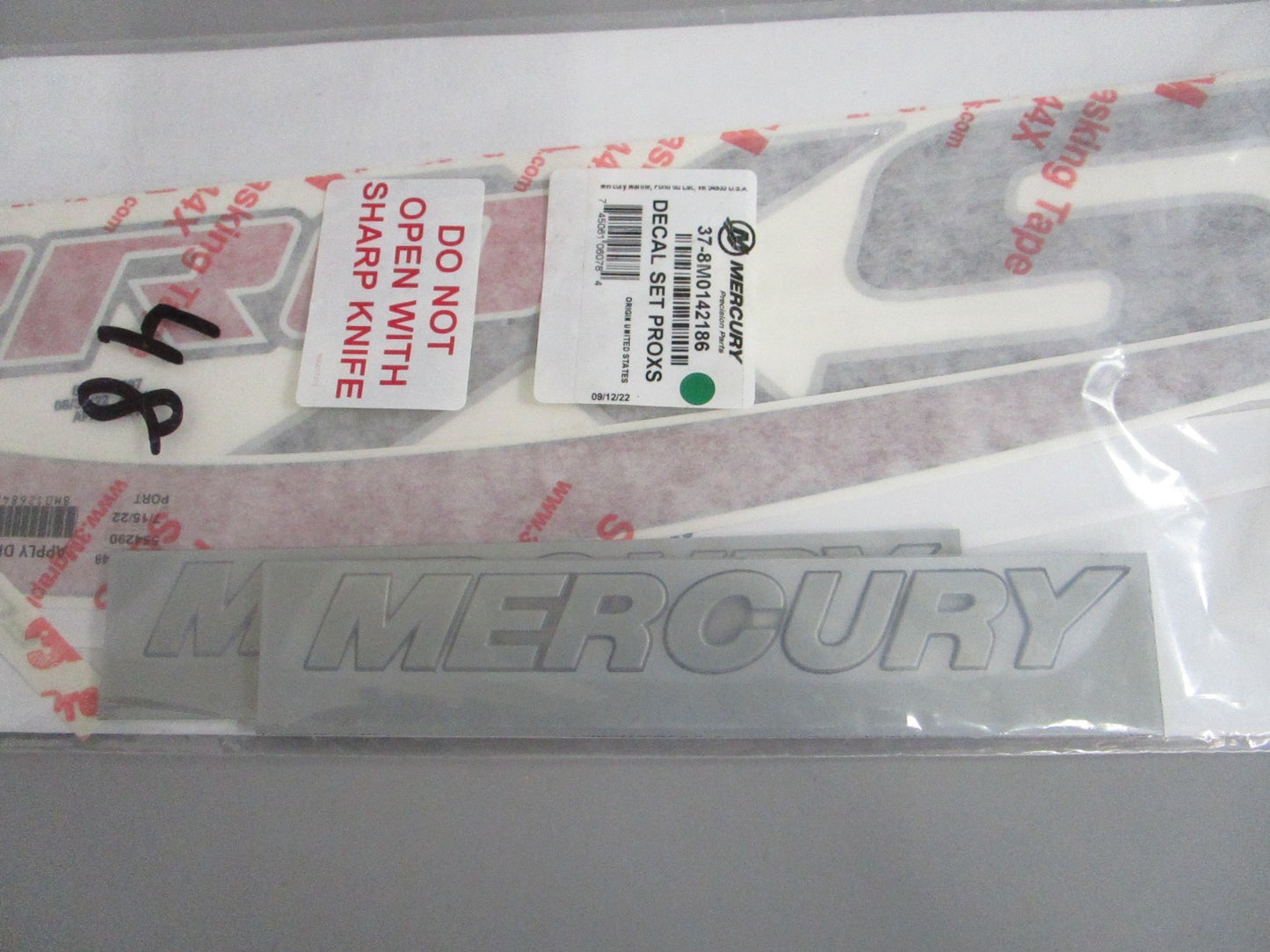 NEW OEM 37-8M0142186 Mercury Quicksilver Decal Set 0820