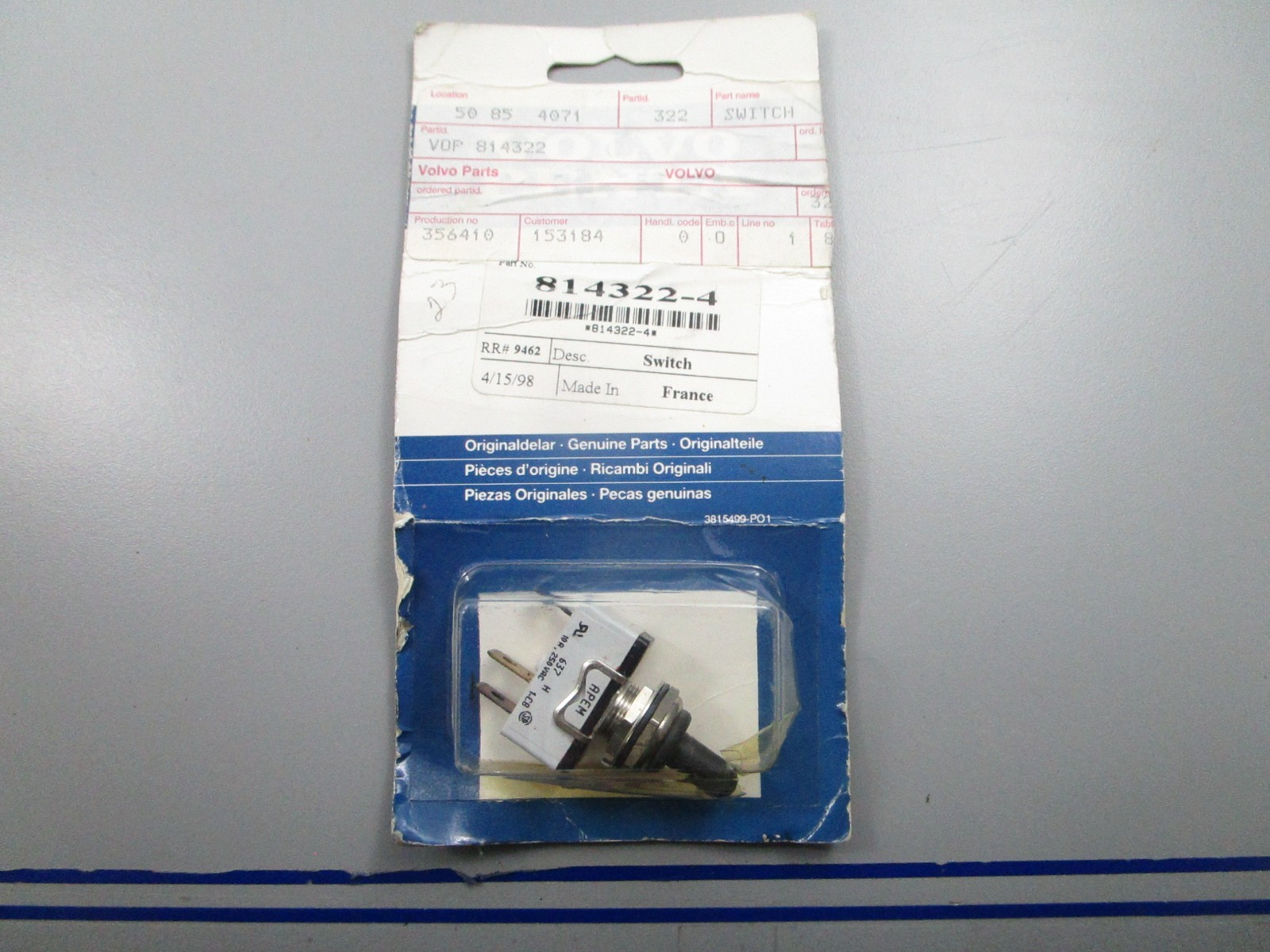 *NEW OEM* 0810 Volvo Penta Switch 814322