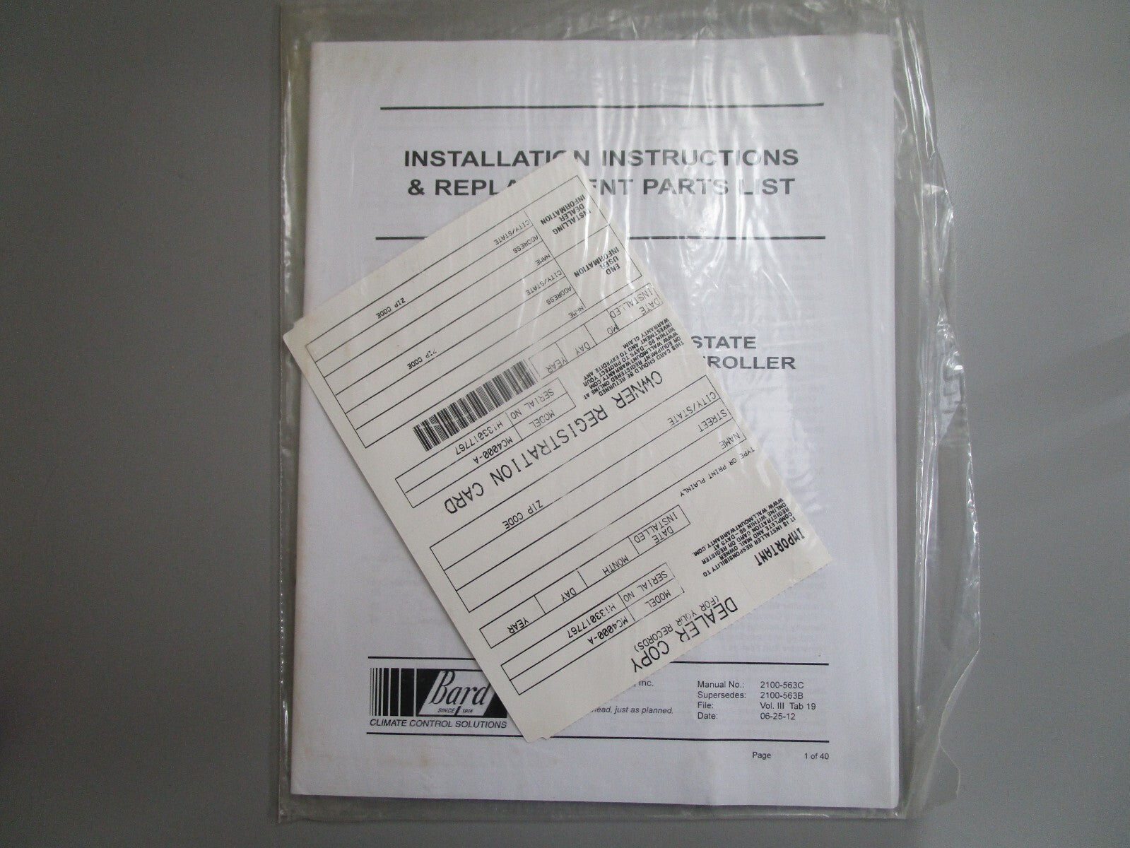 *NEW* 0820 Bard Solid State Dual Unit Lead/Lag Controller MC4000-A