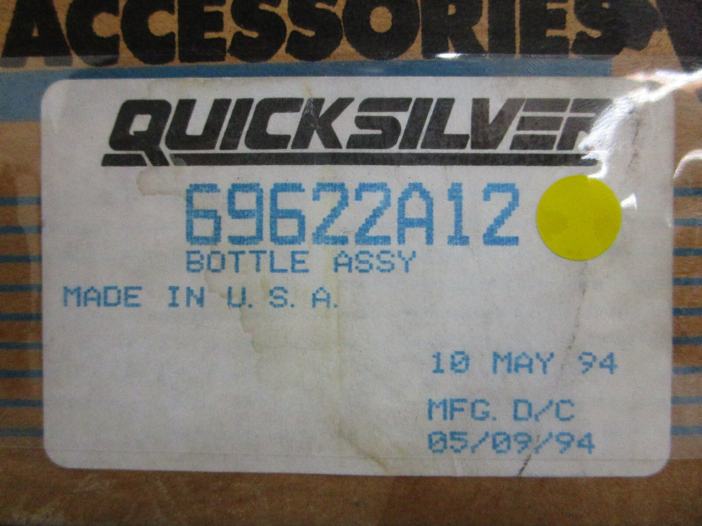 *NEW OEM* 0820 Mercury Quicksilver Bottle Assy 69622A12