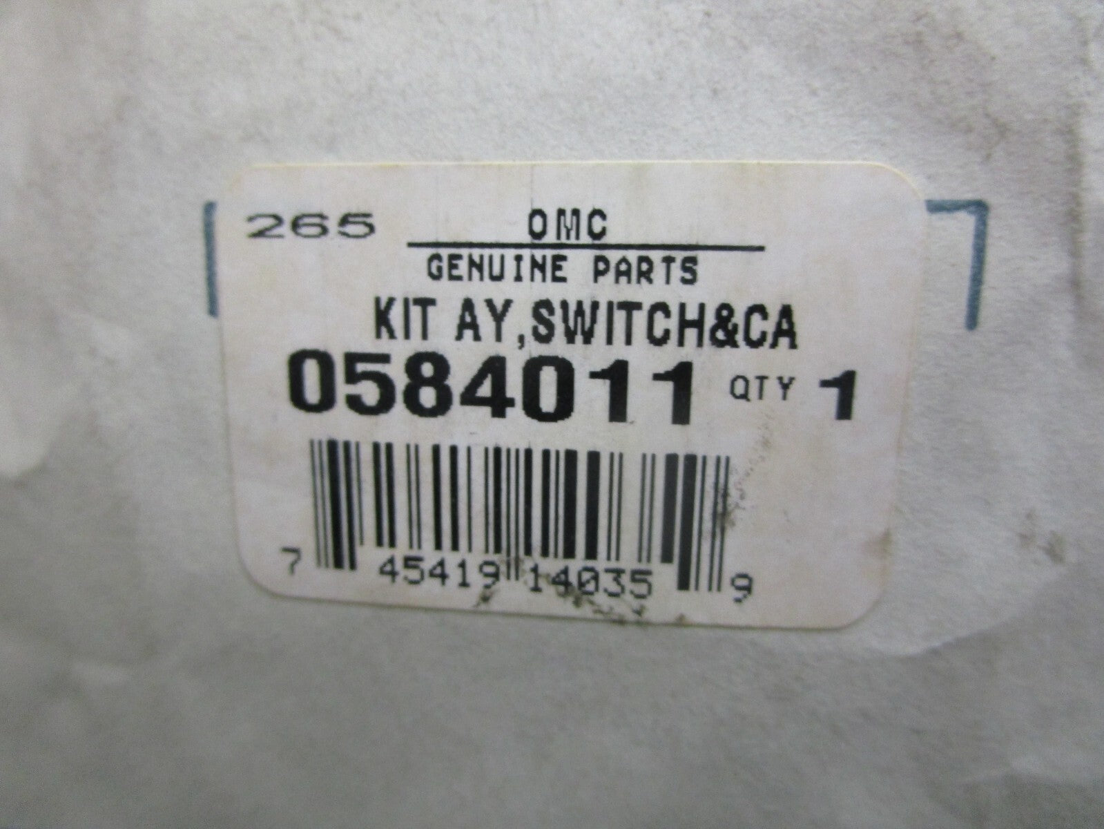 *NEW OEM* 0820 OMC Johnson Evinrude Neutral Switch Kit 584011 0584011