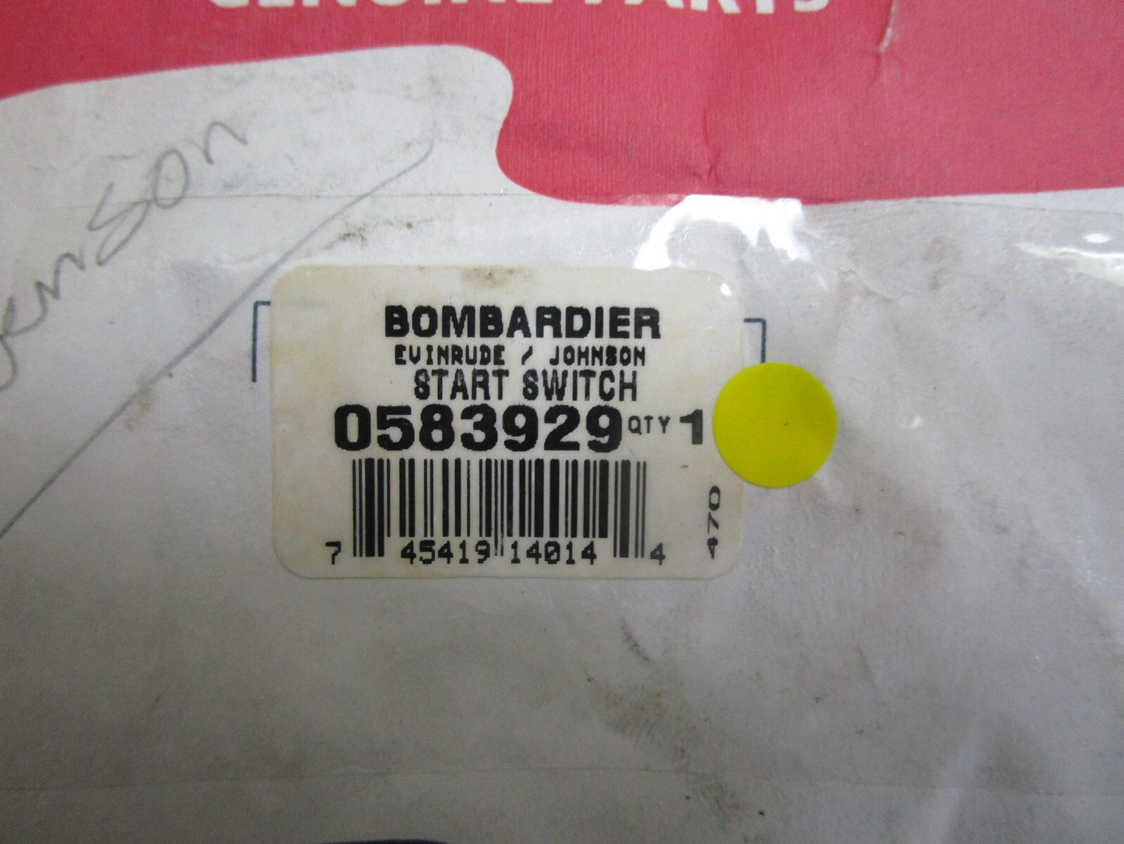 *NEW OEM* 0810 OMC Johnson Evinrude Start Switch 583929 0583929