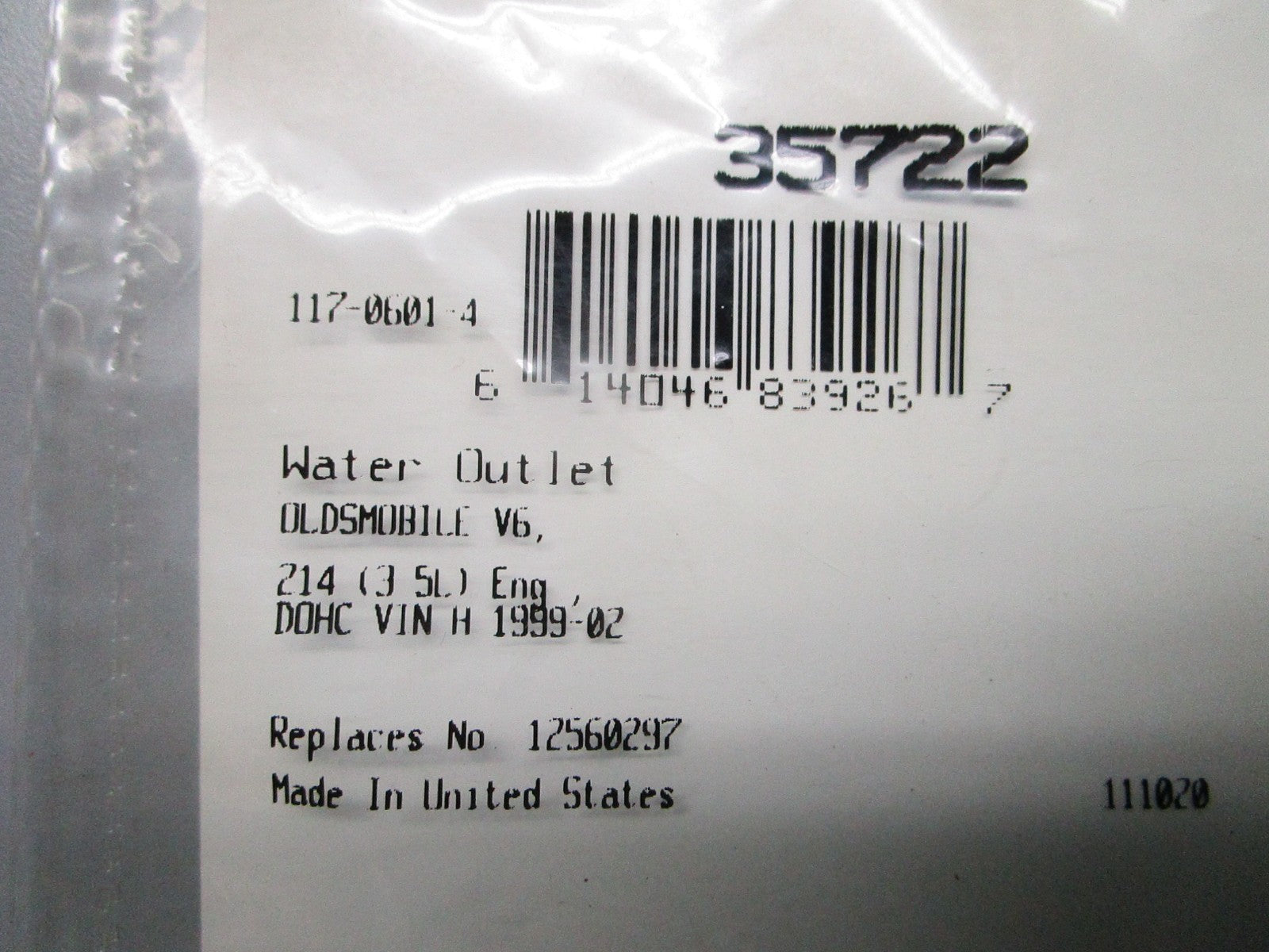 *NEW* 0810 Fel-Pro Coolant Outlet Gasket 35722 Replaces: 12560297