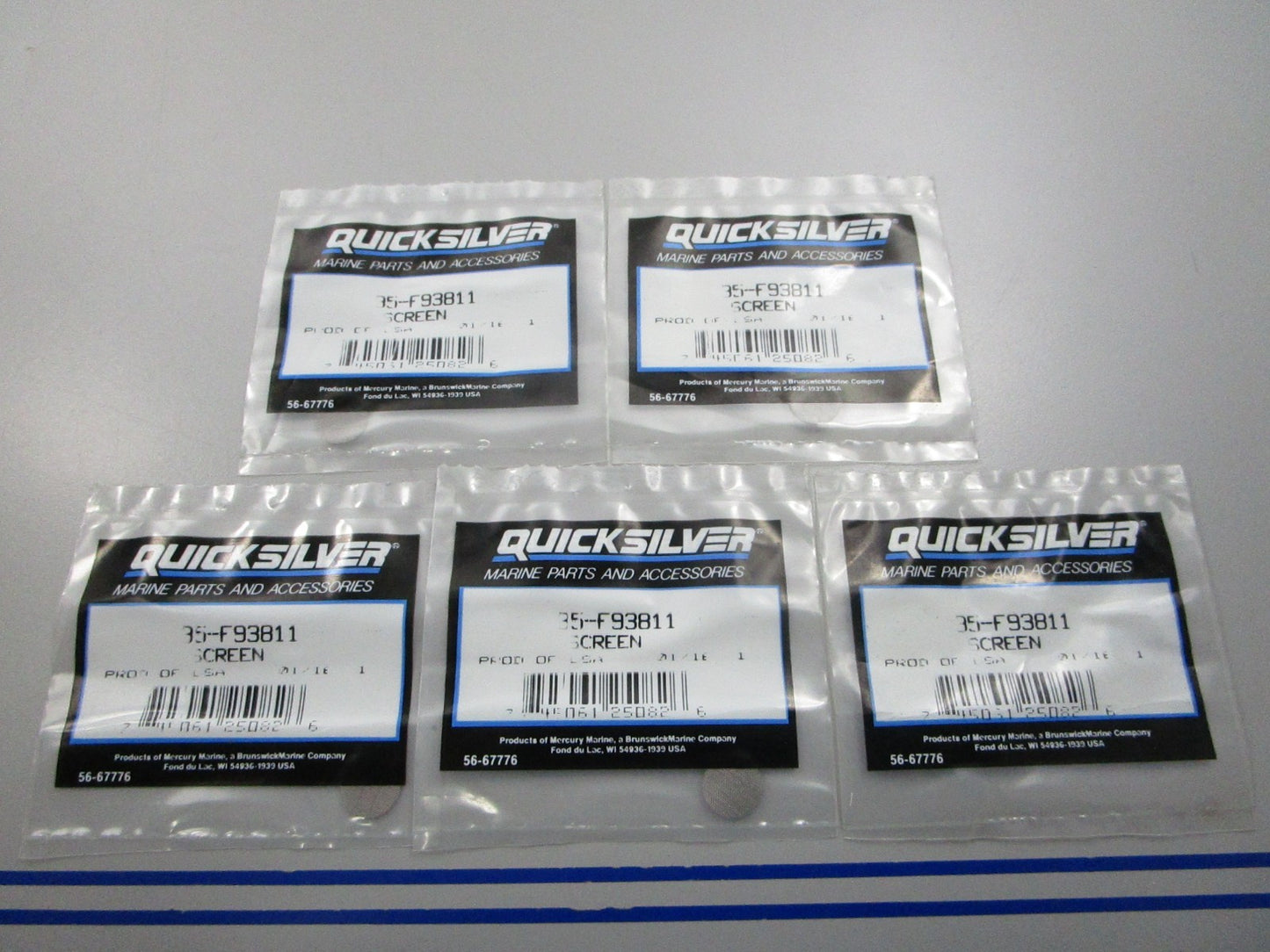 NEW OEM (LOT OF 5) 35-F93811 Mercury Quicksilver Screen 0810