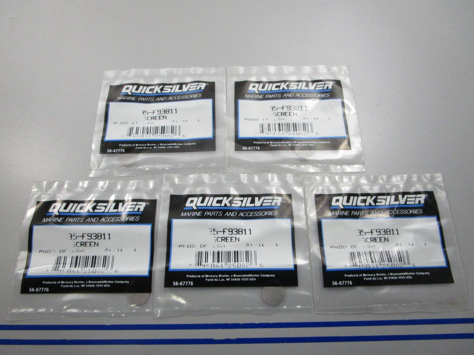 NEW OEM (LOT OF 5) 35-F93811 Mercury Quicksilver Screen 0810