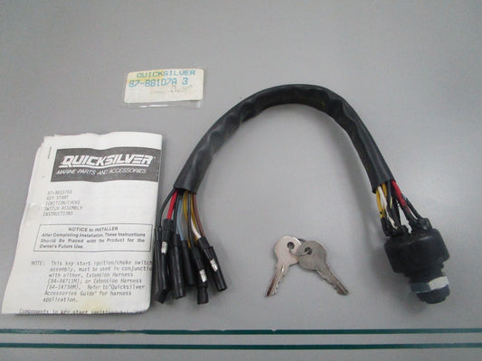 Mercury Quicksilver NEW OEM Ignition Key Switch Kit Push Choke 87-88107A3 0810