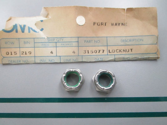 NEW OEM (LOT OF 2) 315077 0315077 OMC Johnson Evinrude Locknut 0810