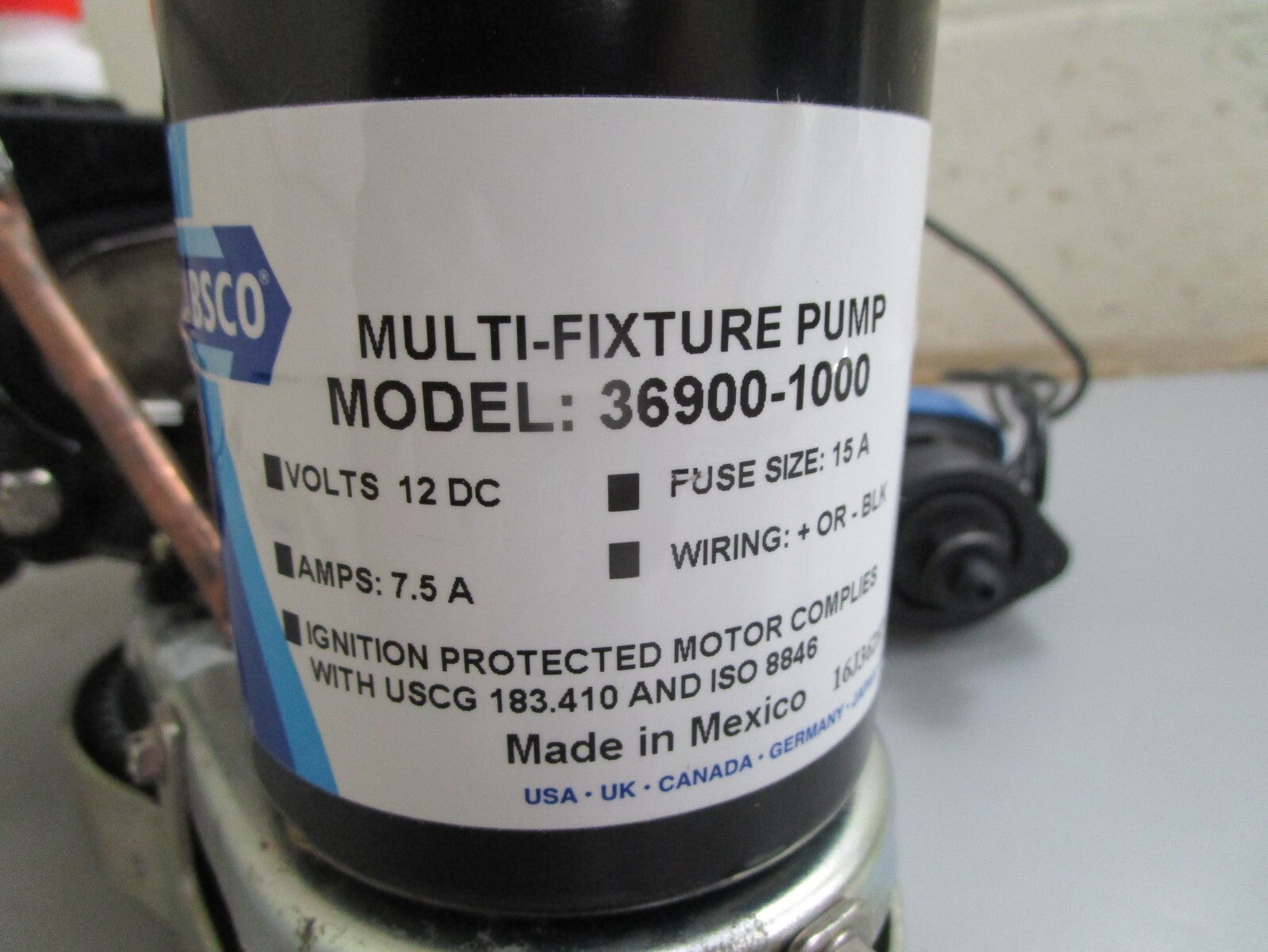 *NEW* 0820 Jabsco Fresh Water Pump 36900-1000