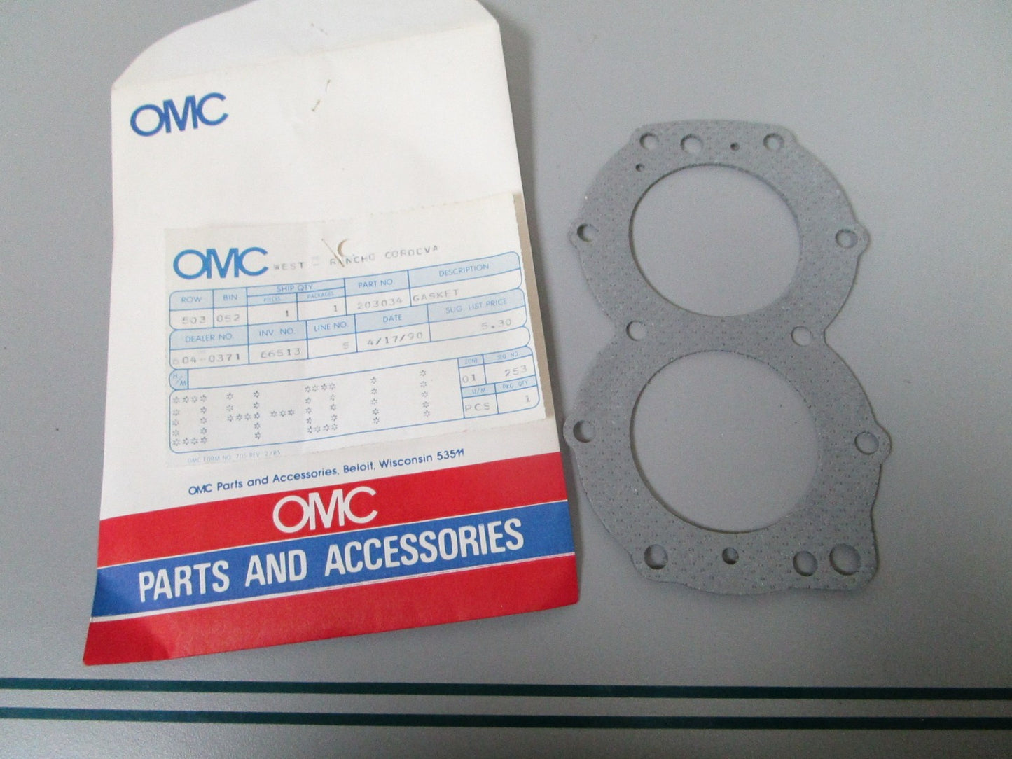 NEW OEM 203034 0203034 OMC Johnson Evinrude Cylinder Head Gasket 0810