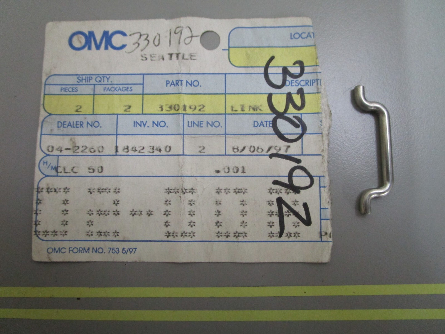 *NEW OEM* 0810 OMC Johnson Evinrude Link 330192 0330192