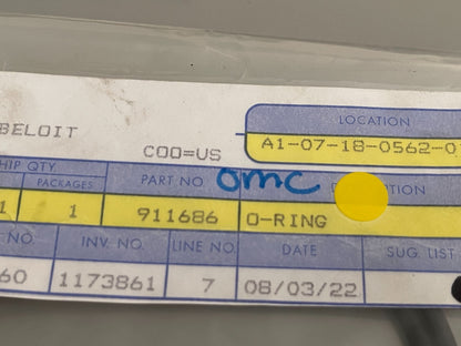 *NEW OEM* 0810 OMC Johnson Evinrude O-Ring 911686 0911686