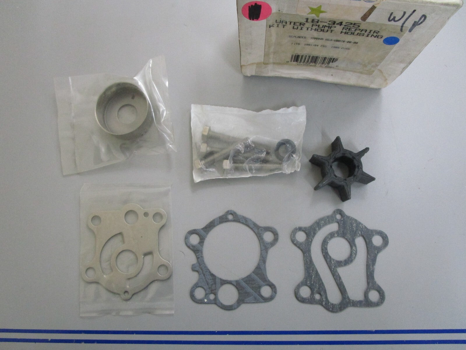 *NEW* 0820 Sierra Water Pump Repair Kit w/o Housing 18-3425 Rep: 663-W0078-00-00