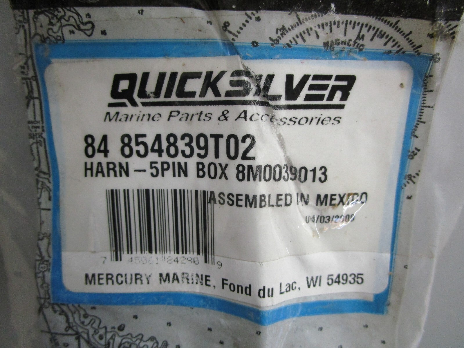 *NEW OEM* 0810 Mercury Quicksilver 5 Pin Harness 84-854839T02