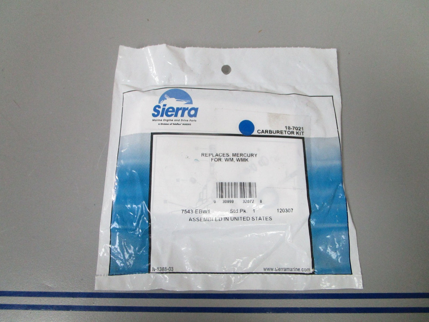 NEW 18-7021 Replaces: Mercury WM WMK Carbs Sierra Carburetor Kit 0720