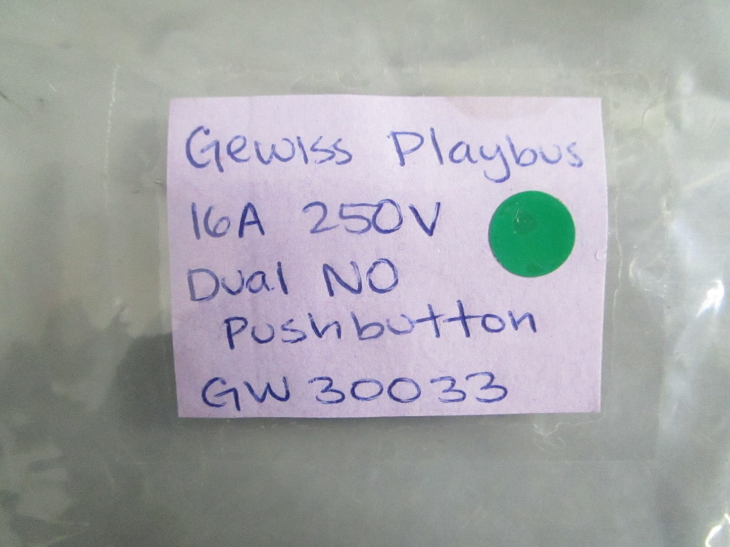 NEW OEM GW30033 Gewiss Playbus 16A 250V Dual NO Push Button 0820