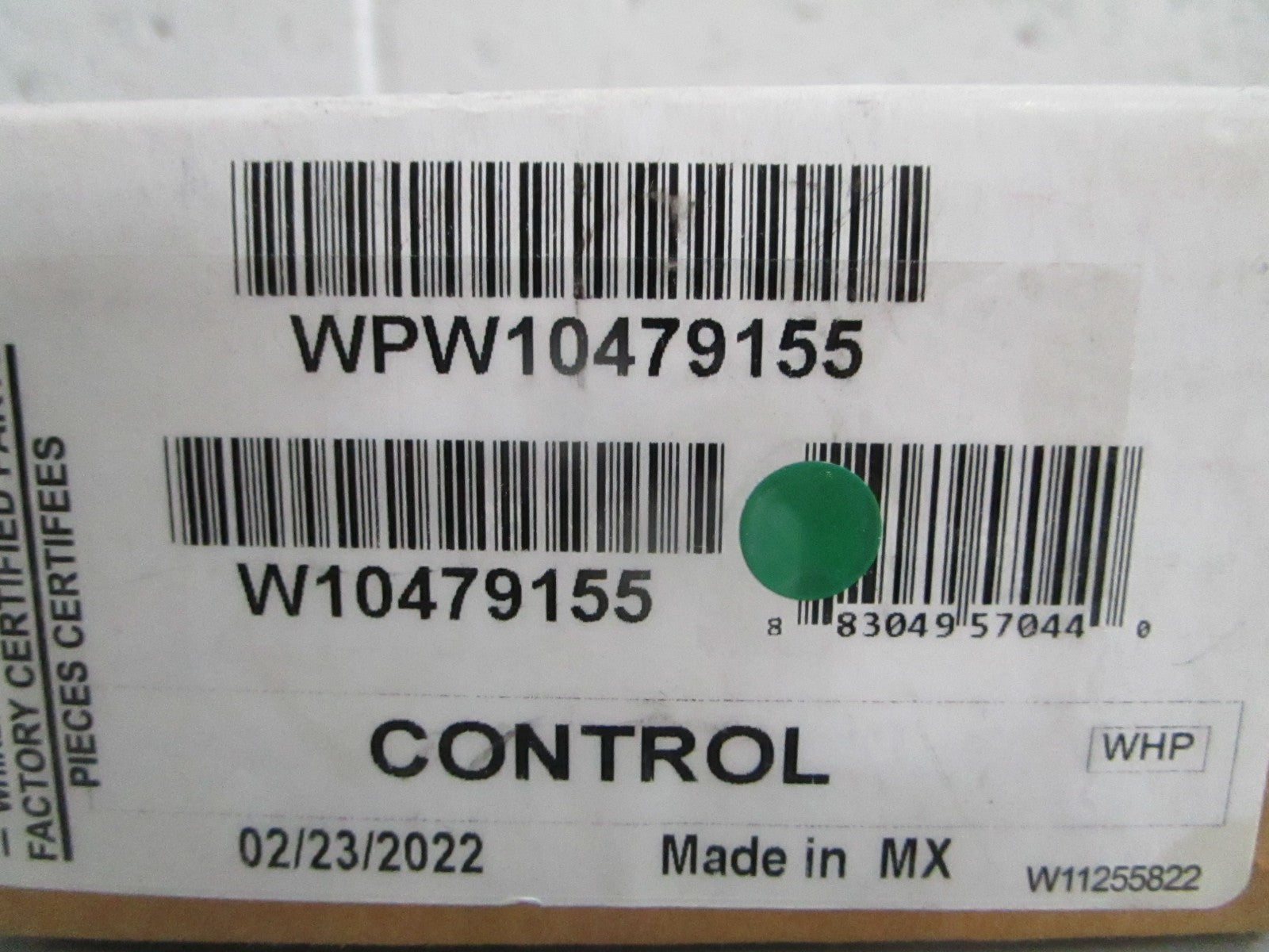 Whirlpool NEW OEM Refrigerator Damper Control Assembly WPW10479155 NOS Part 0820