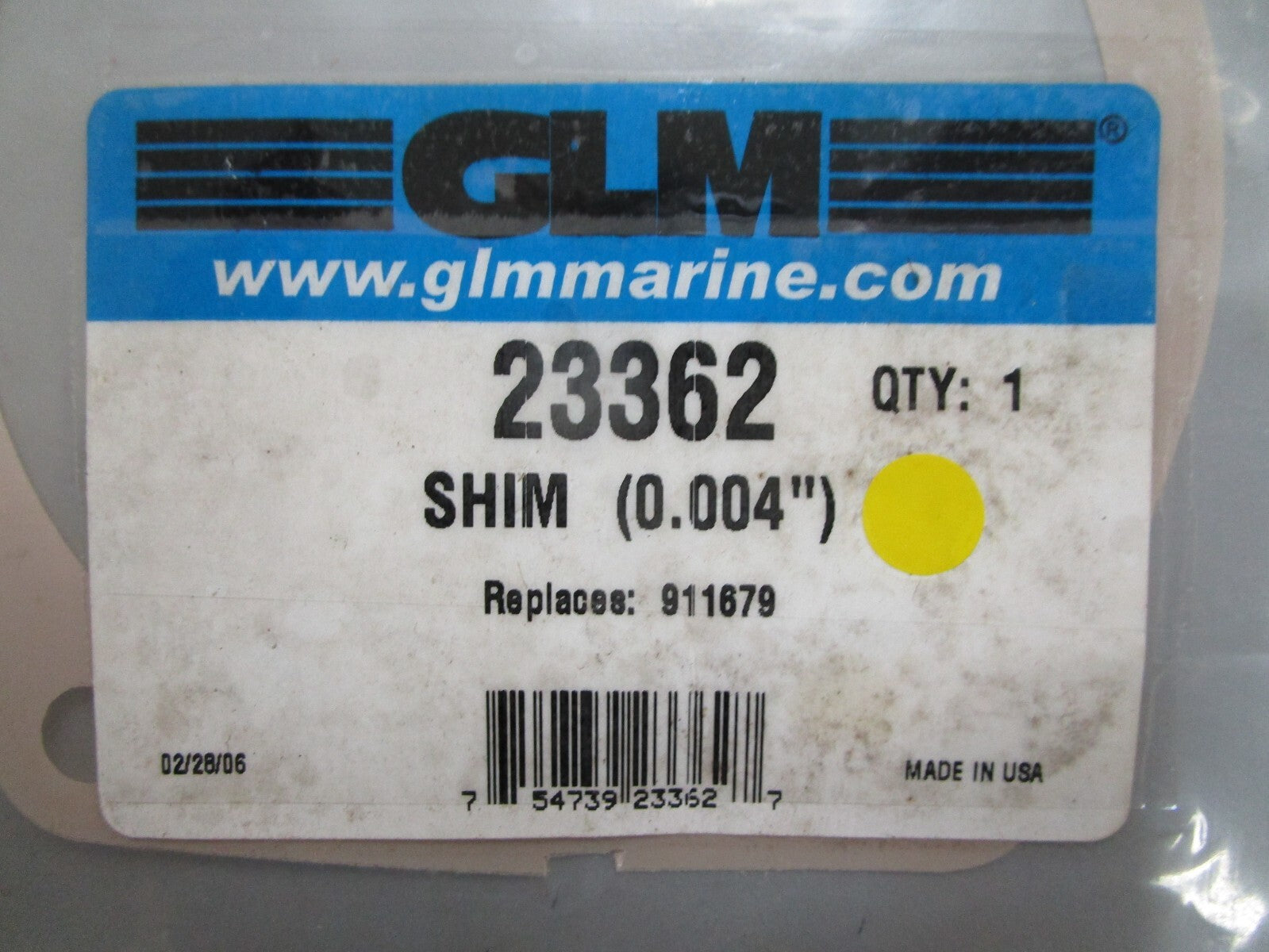 *NEW* 0810 GLM Shim (0.004") 23362 Replaces: 911679