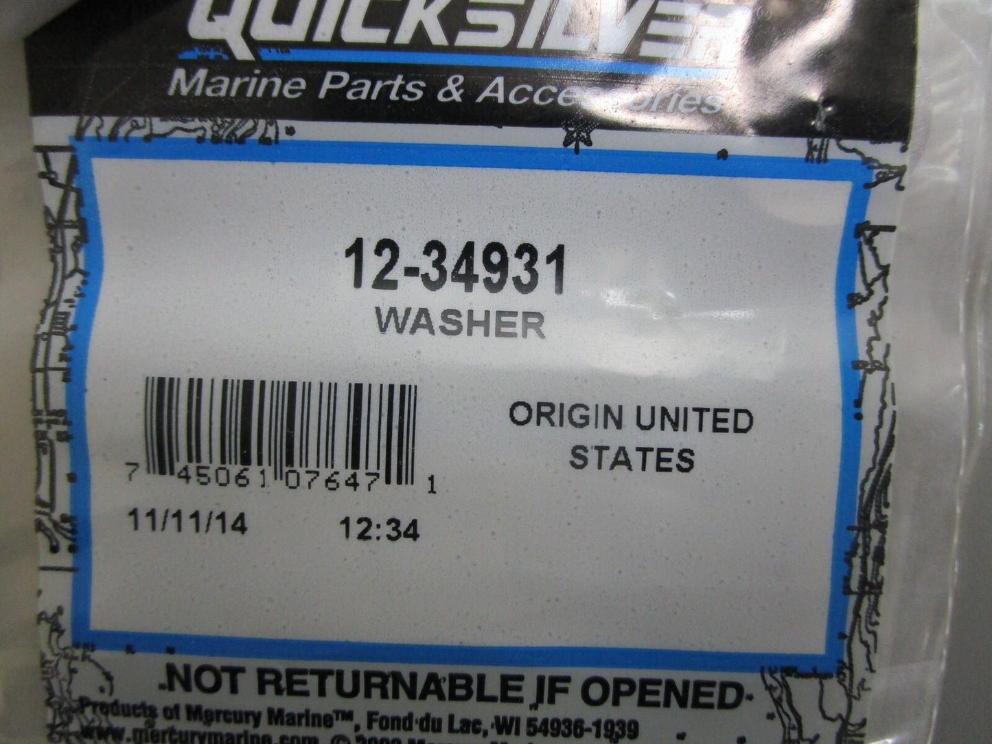 *NEW OEM* (LOT OF 3) 0810 Mercury Quicksilver Washer 12-34931