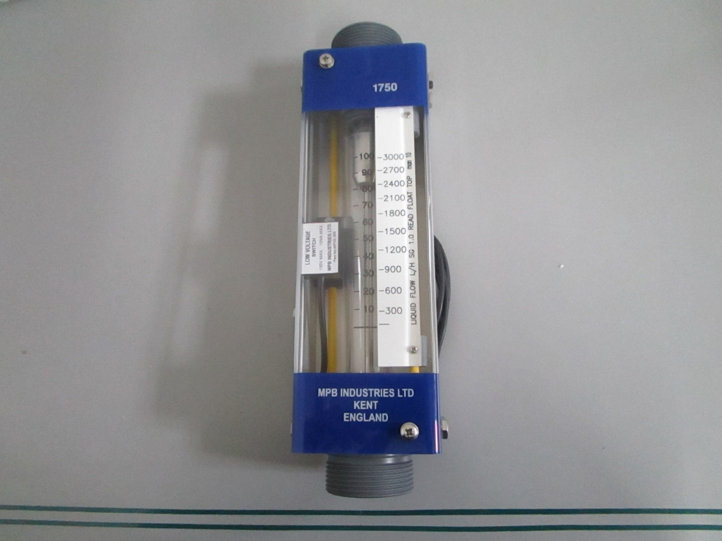 MPB Industries Series 1750 Variable Area Flowmeter Glass Tube NEW OEM 0820