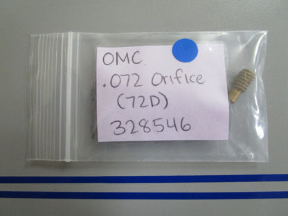 *NEW OEM* 0810 OMC Johnson Evinrude .072 Orifice (72D) 328546 0327546