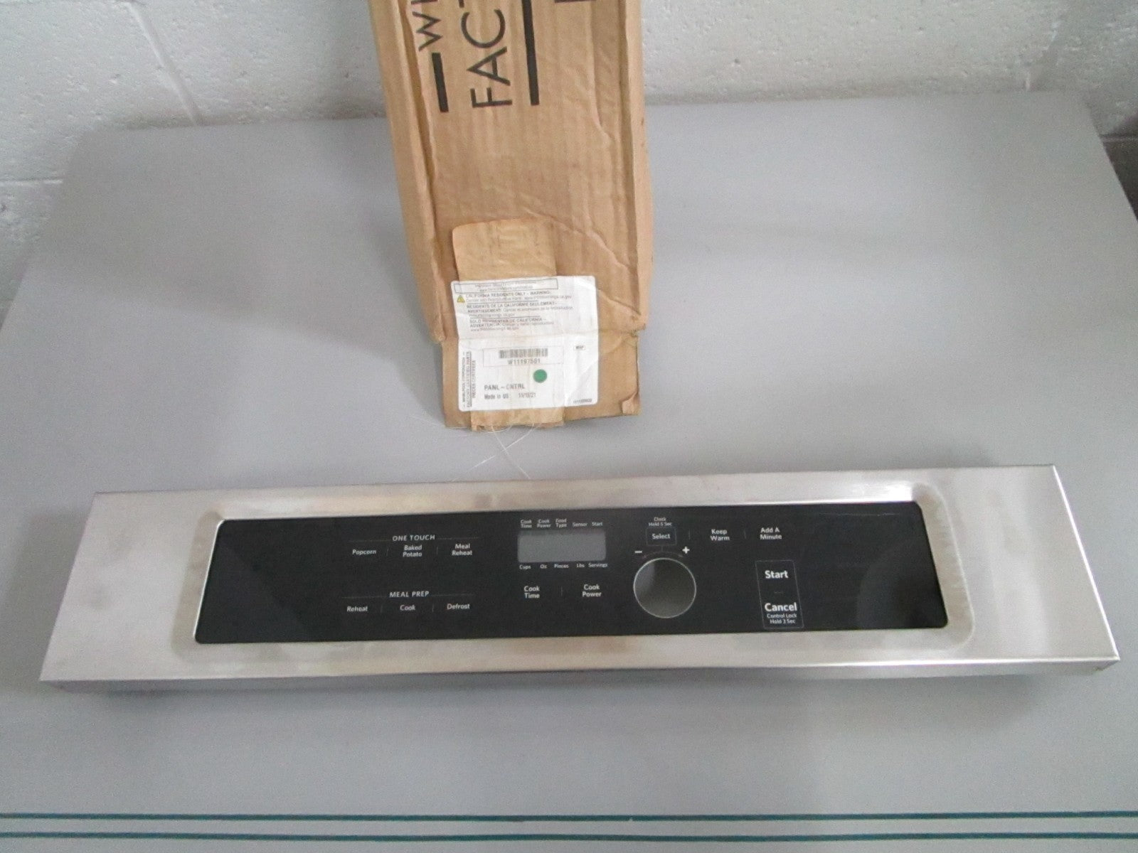Whirlpool NEW OEM Microwave Control Panel W11197501 NOS Stainless 0820