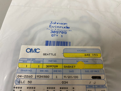 *NEW OEM* 0810 OMC Johnson Evinrude Gasket 309709 0309709