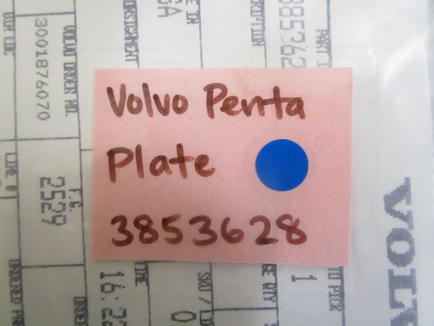 *NEW OEM* 0810 Volvo Penta Plate 3853628