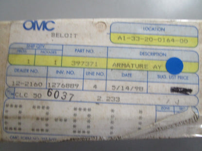 *NEW OEM* 0810 OMC Johnson Evinrude Armature Assembly 397371 0397371