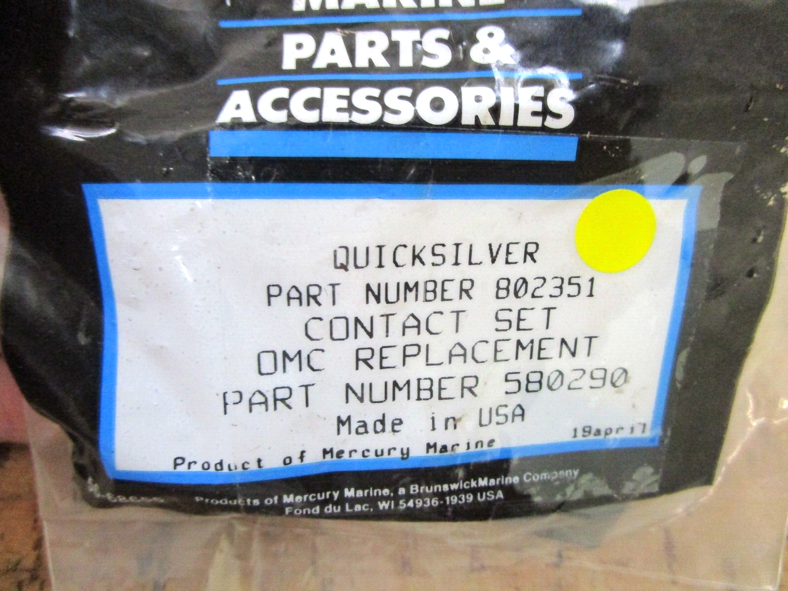 *NEW OEM* 0750 Mercury Quicksilver CONTACT SET 802351 Replaces 580290