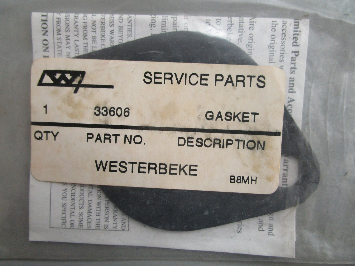 *NEW OEM* 0810 Westerbeke Gasket 33606