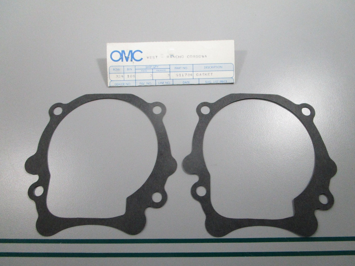 NEW OEM (LOT OF 2) 911784 0911784 OMC Johnson Evinrude Gasket 0810
