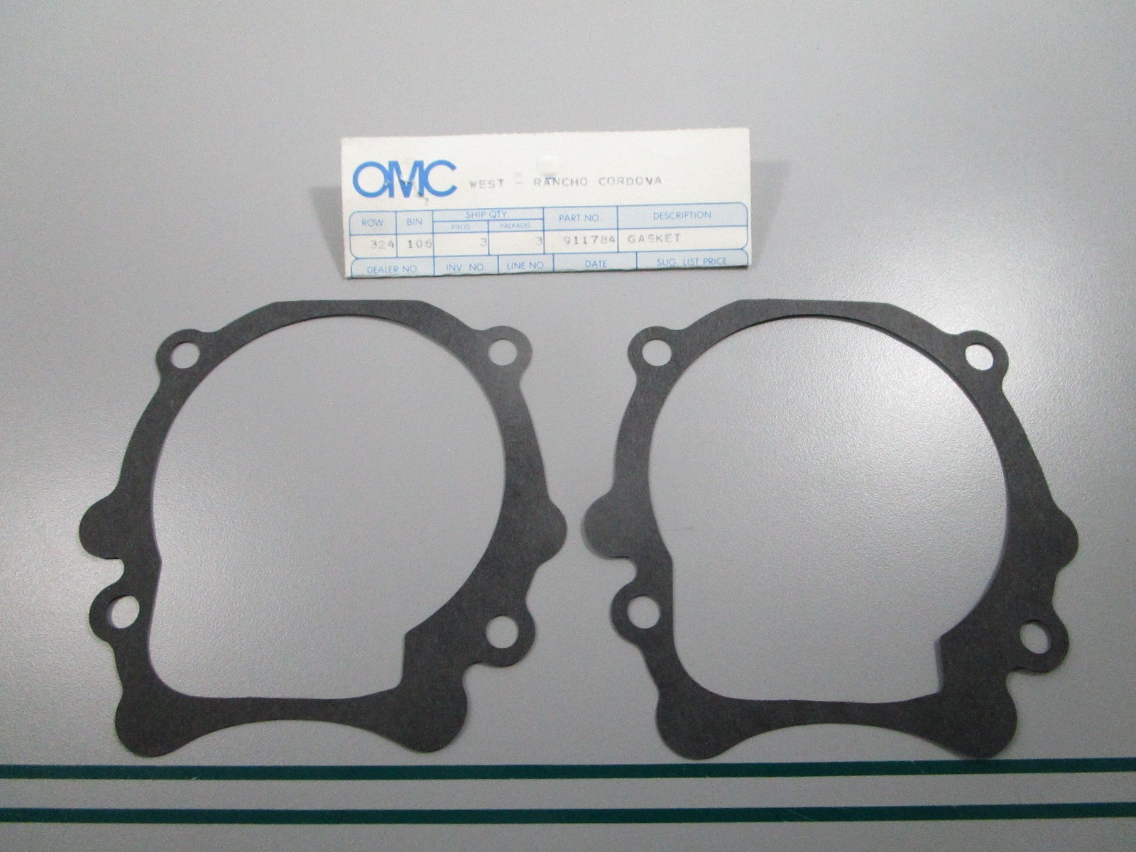 NEW OEM (LOT OF 2) 911784 0911784 OMC Johnson Evinrude Gasket 0810