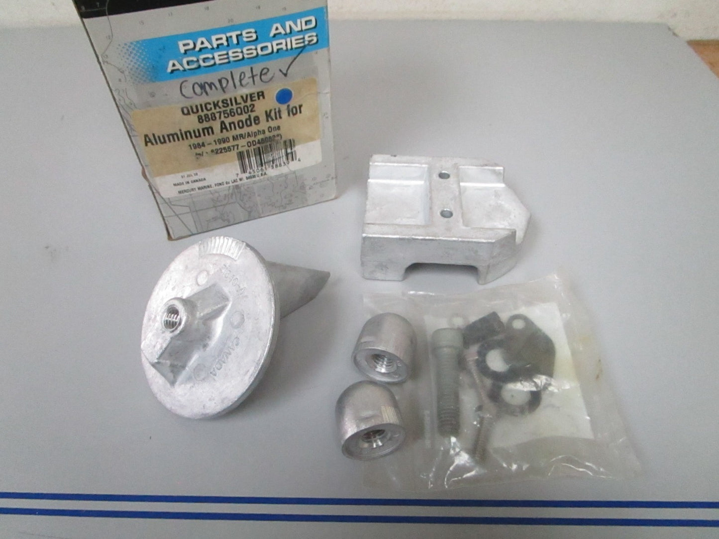 NEW OEM 888756Q02 Mercury Quicksilver Mercruiser Alpha I Aluminum Anode Kit 0720