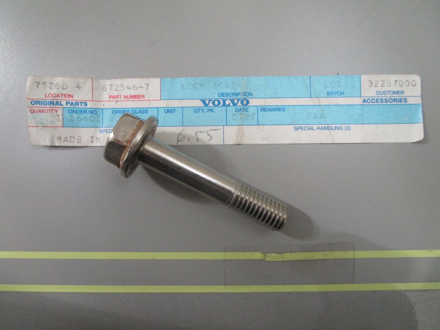 *NEW OEM* 0810 Volvo Penta Lock Screw 872546
