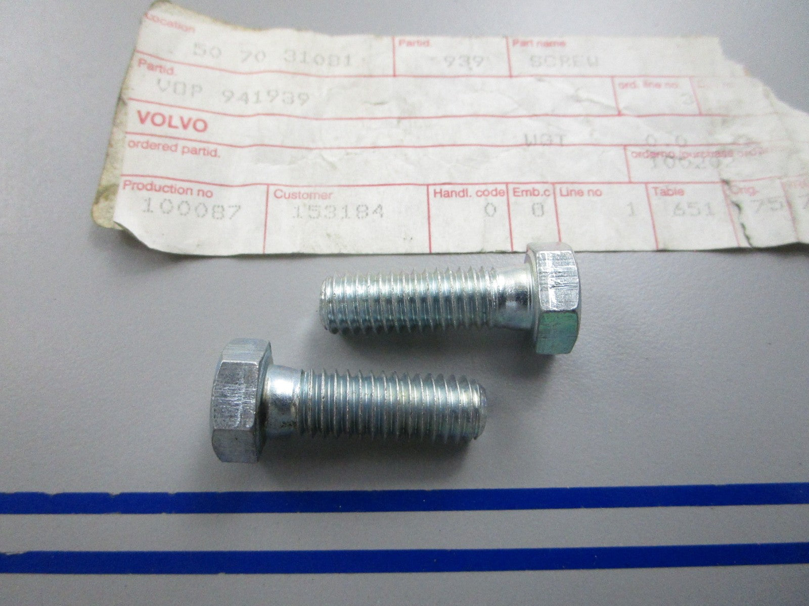 NEW OEM (LOT OF 2) 941939 Volvo Penta Screw 0810