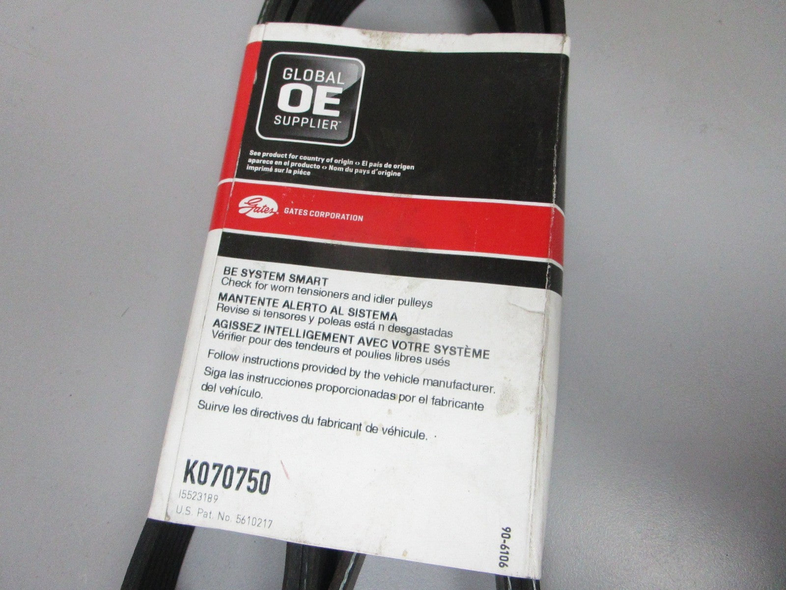 NEW K070750 Gates Micro-V 15/16" x 75 ⅝" Serpentine Belt 0720