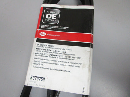 NEW K070750 Gates Micro-V 15/16" x 75 ⅝" Serpentine Belt 0720