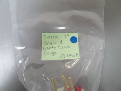 *NEW* 0770 Faria 2" Silver & White Trim Gauge GP4495A