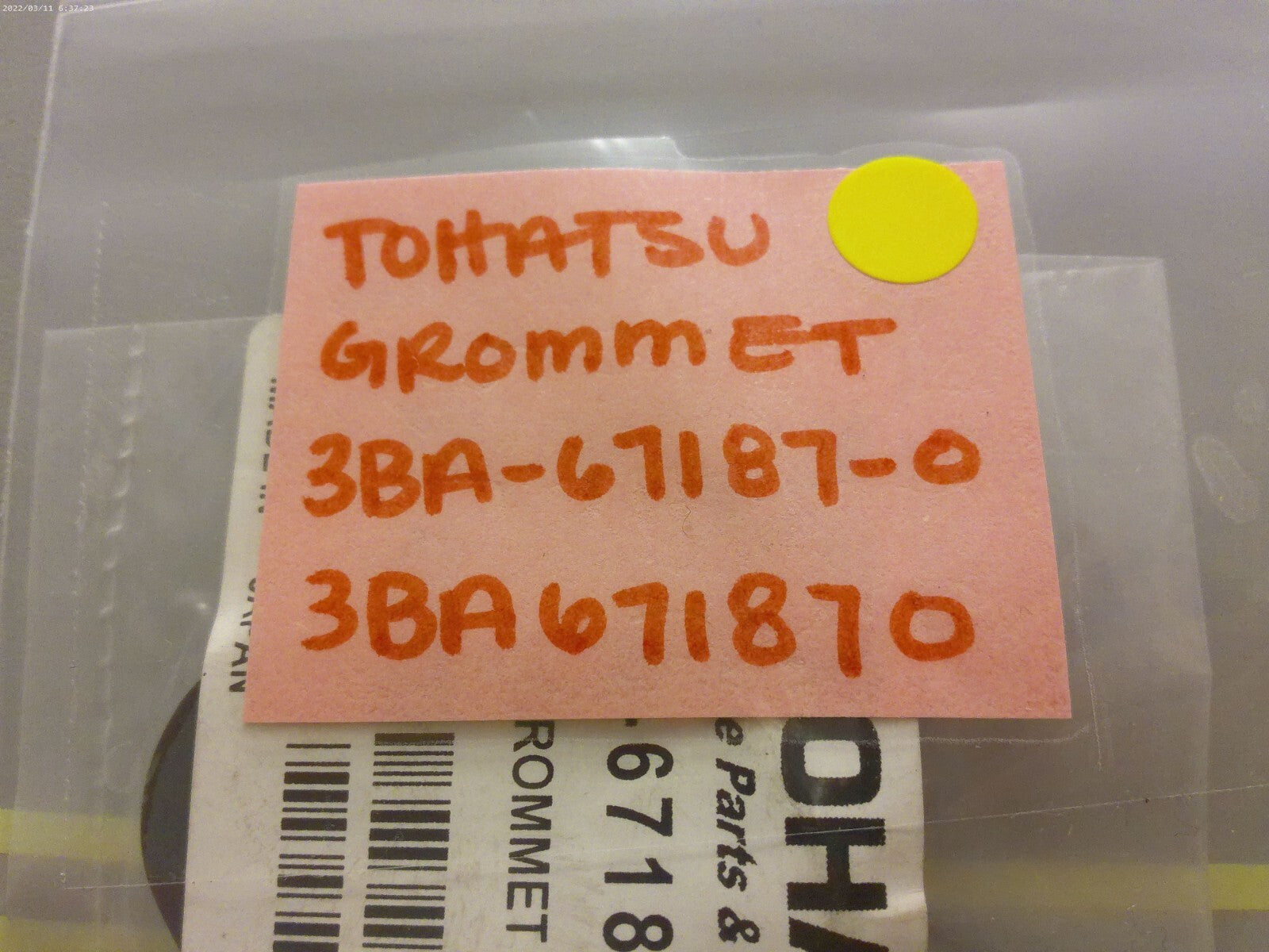 *NEW OEM* 0810 Tohatsu Grommet 3BA-67187-0 3BA671870