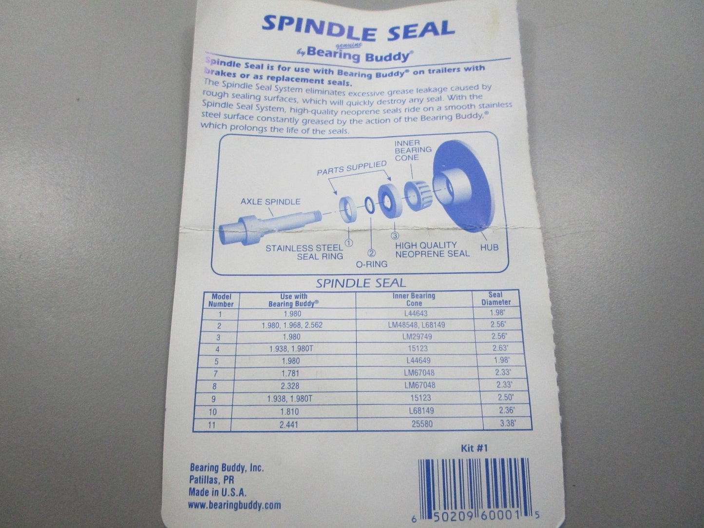 NEW Model #1 Bearing Buddy Spindle Seal Kit 0810