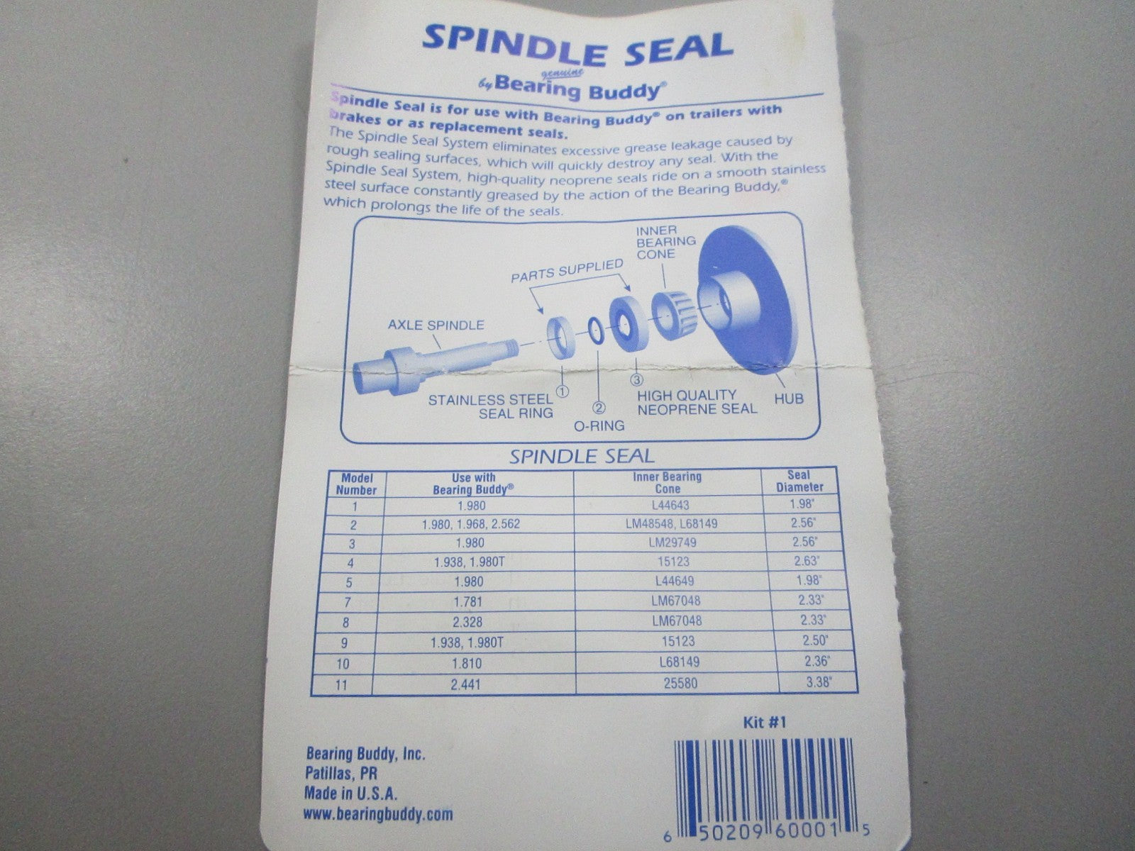 NEW Model #1 Bearing Buddy Spindle Seal Kit 0810