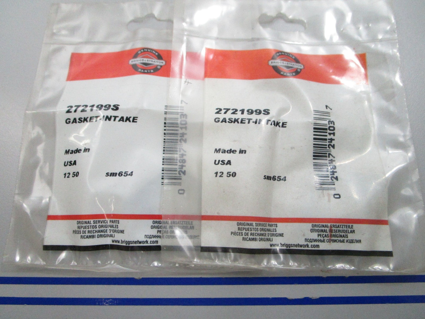 *NEW OEM* (LOT OF 2) 0810 Briggs & Stratton Intake Gasket 272199S