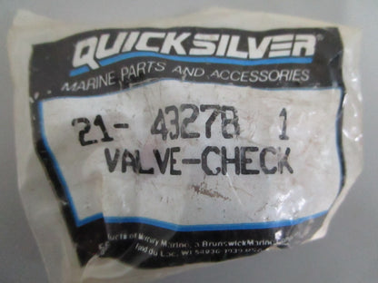 NEW OEM 21-43278 1 Mercury Quicksilver Check Valve 0820