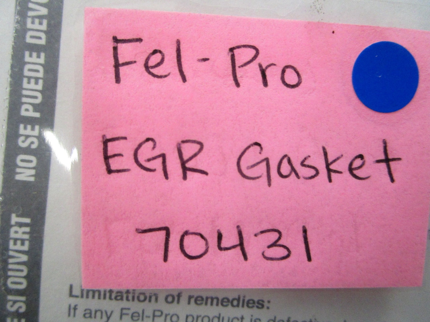 *NEW* 0810 Fel-Pro EGR Gasket 70431