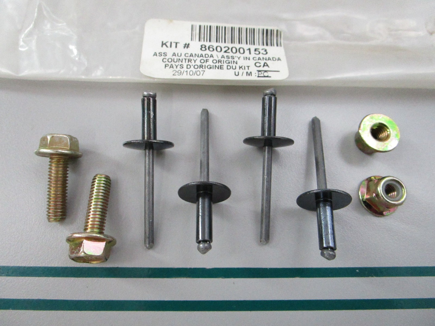 NEW 860200153 Ski-Doo Front Bumper Fastener Kit 0810