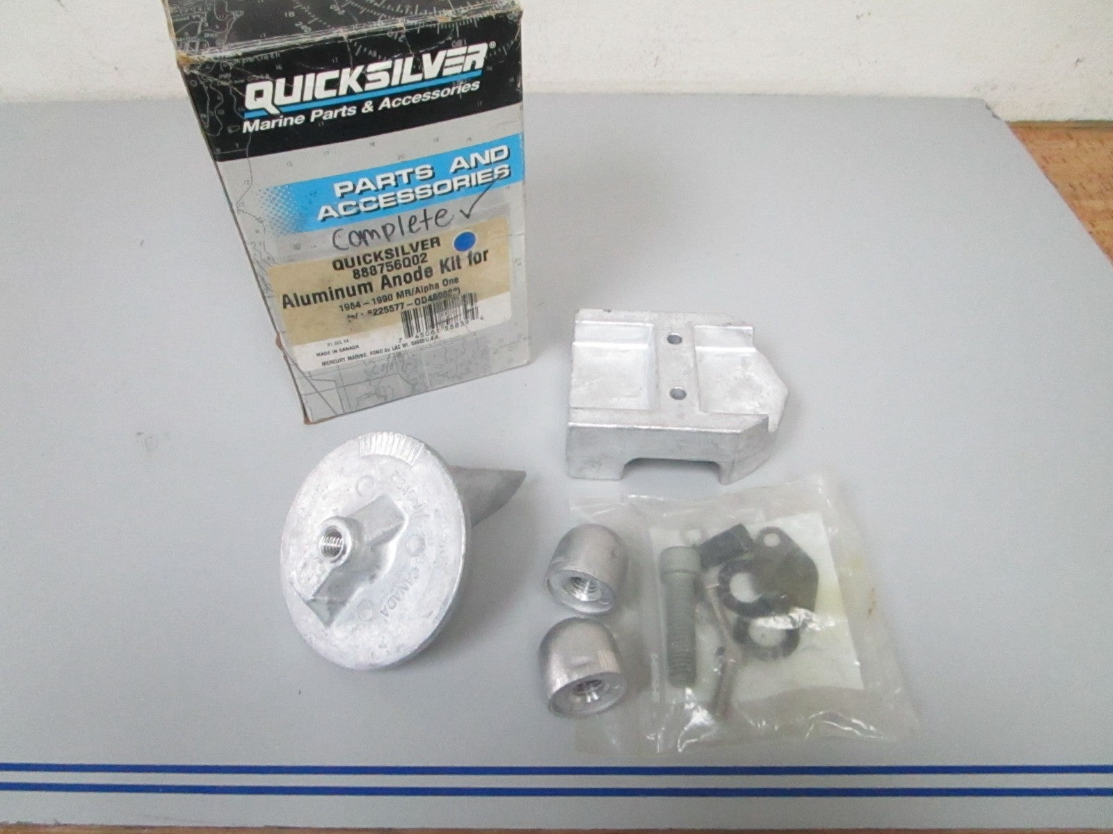NEW OEM 888756Q02 Mercury Quicksilver Mercruiser Alpha I Aluminum Anode Kit 0720